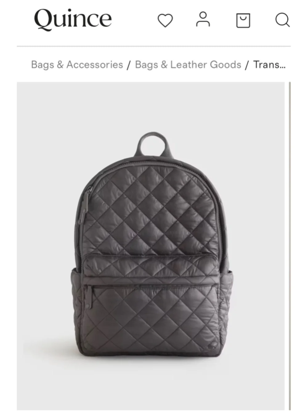 Quince| Transit Quilted Commuter Backpack | NWT